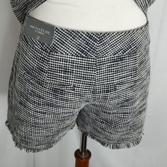 Ann Taylor Tweed Set S Top & Shorts  Black Fringe Summer NEW - Picture 8 of 11